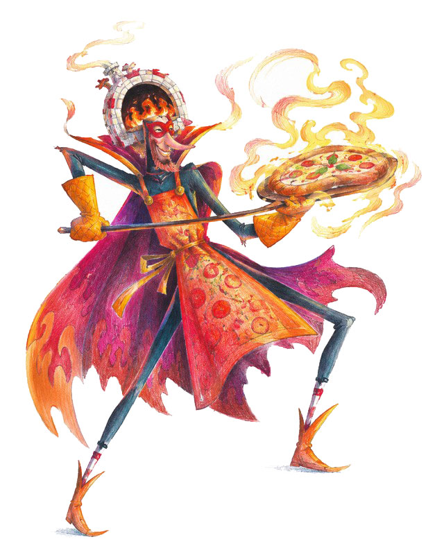 getekende illustratie van een pizza-hero (nr. 3)