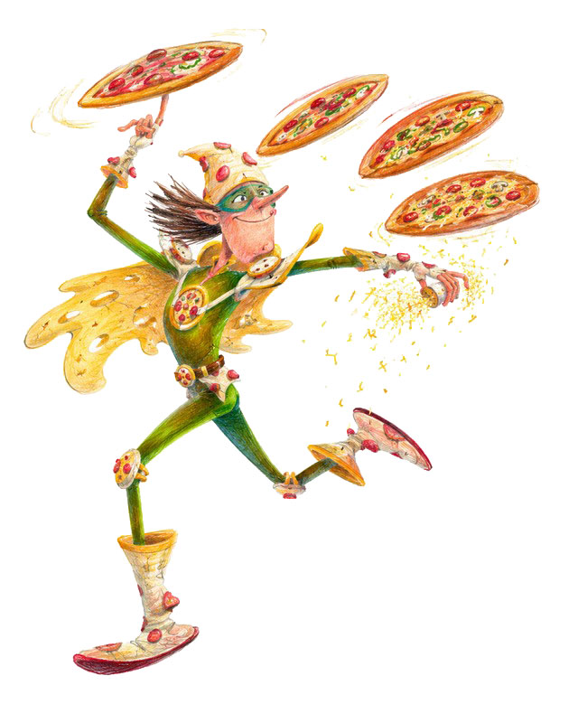 getekende illustratie van een pizza-hero (nr. 4)